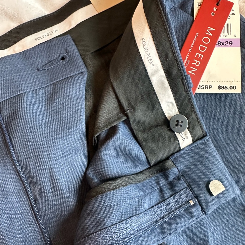 Perry Ellis Portfolio Charcoal and Blue Trousers - Picture 4 of 7